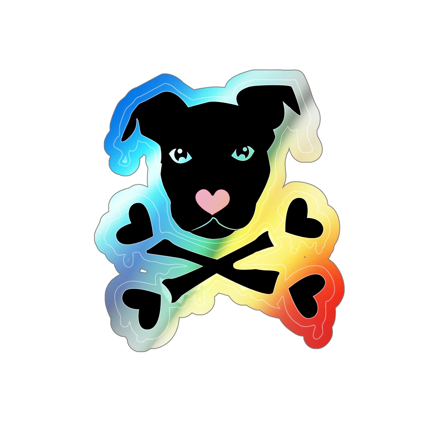 Cross Love Bone Holo Sticker
