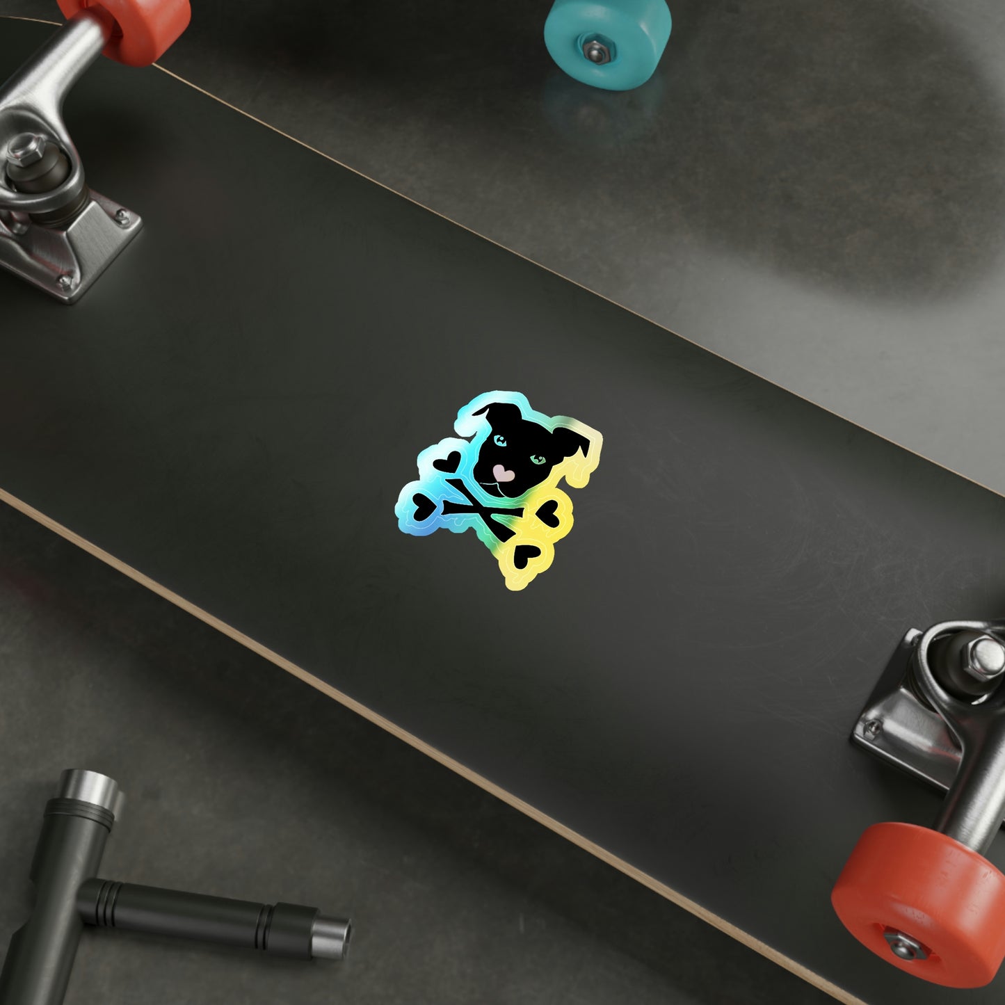 Cross Love Bone Holo Sticker