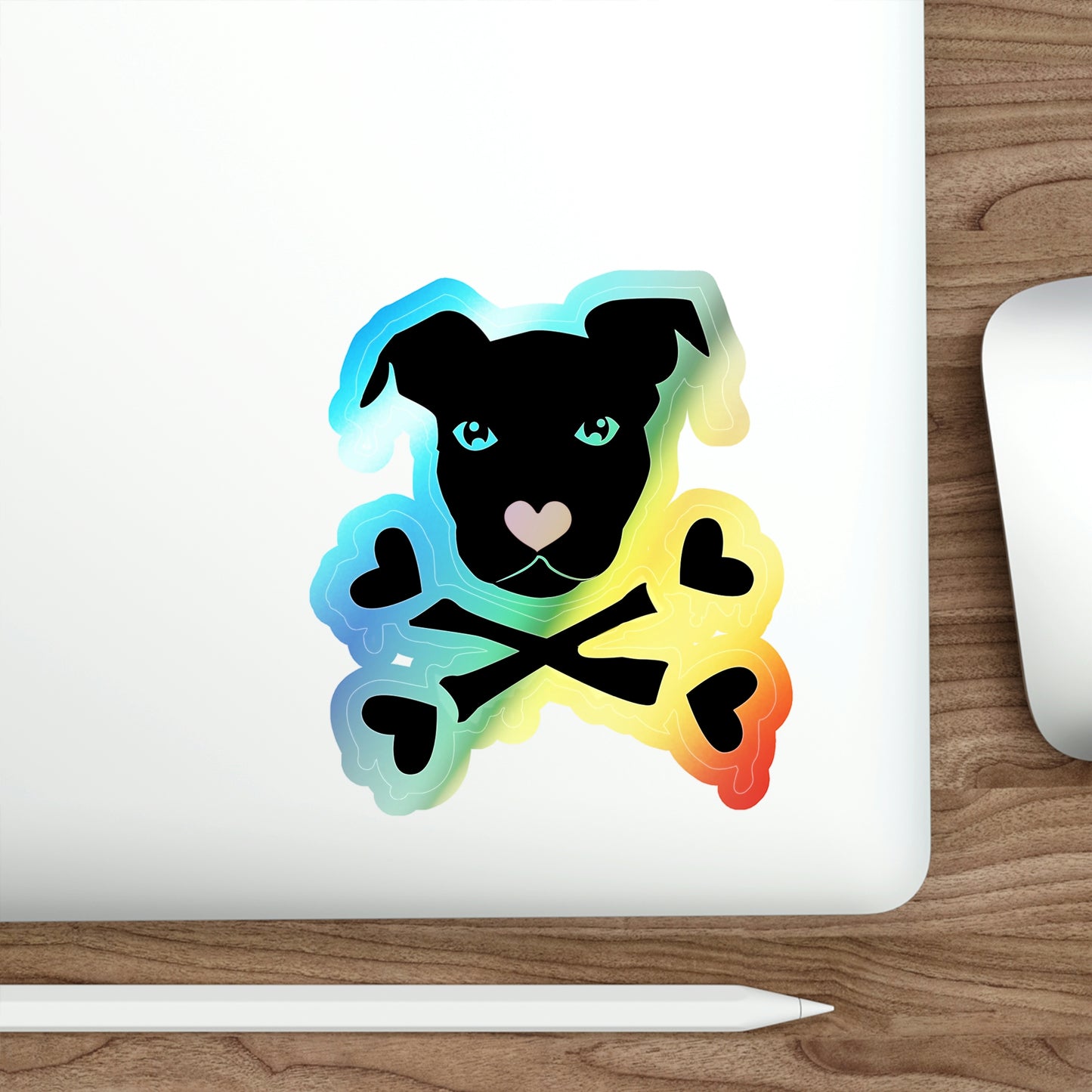 Cross Love Bone Holo Sticker