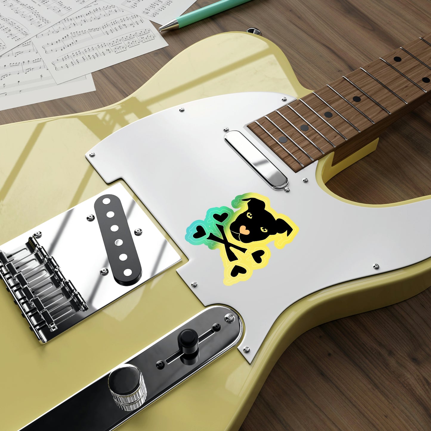 Cross Love Bone Holo Sticker