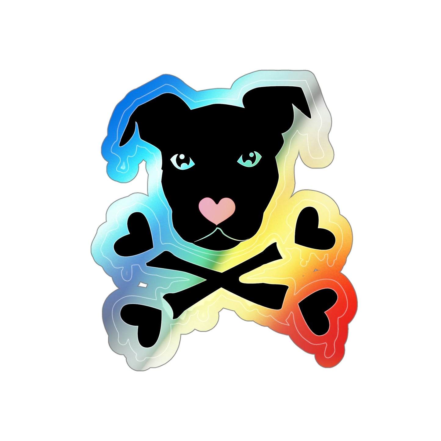 Cross Love Bone Holo Sticker