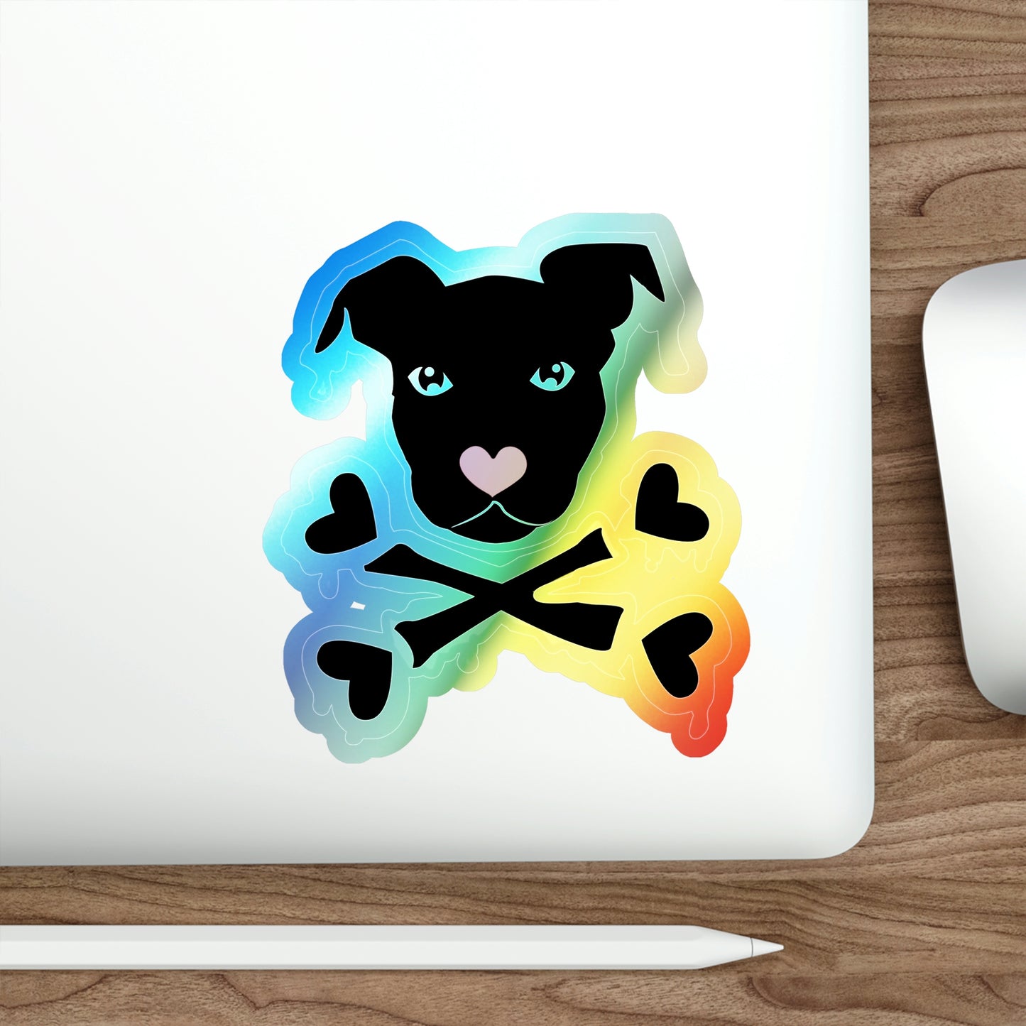 Cross Love Bone Holo Sticker