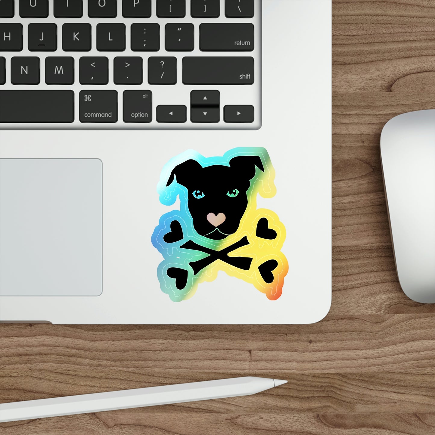 Cross Love Bone Holo Sticker