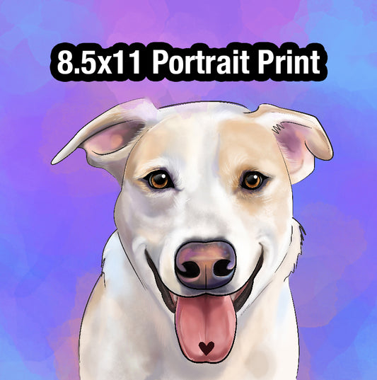Pet Portrait 8.5 x 11  PRINT