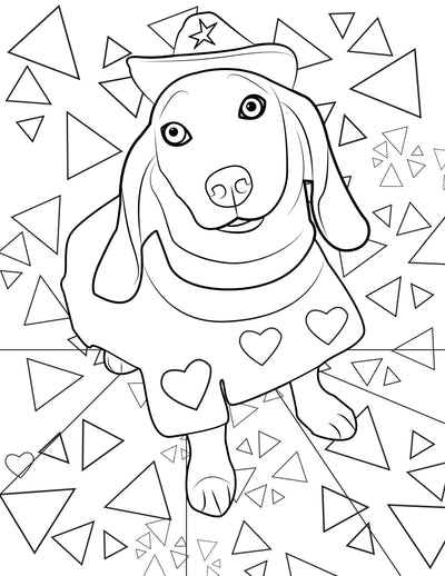 Tired Dog Coloring Book